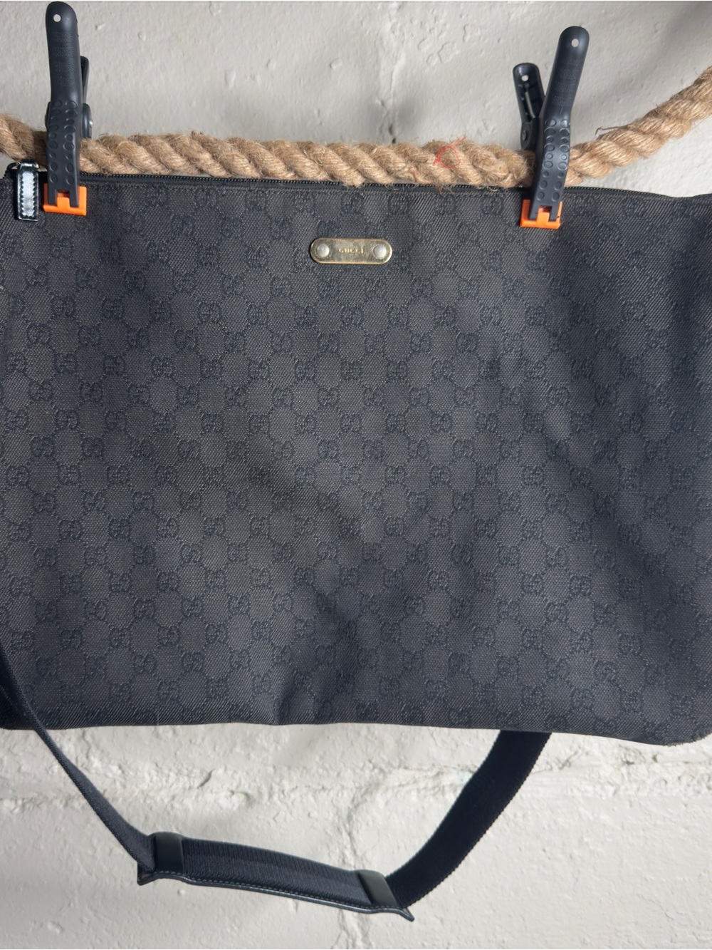 Gucci Monogram Crossbody Bag Black| Unisex | Pre-Owned |
